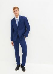 Garnitur z krawatem (3 części), Regular Fit. Niebieskie garnitury męskie bonprix, bez wzorów. Za 479.99 zł.