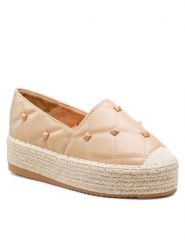 DeeZee Espadryle WS020610-01 Beżowy. Brązowe espadryle damskie DeeZee, bez wzorów, ze skóry, bez obcasa, bez zapięcia. Za 83.99 zł.