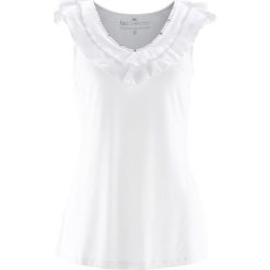 Top z ozdobnymi koralikami bonprix biały. Topy damskie marki DOMYOS. Za 74.99 zł.