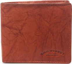 Bag Street Skórzany męski portfel duży brązowy C65. Brązowe portfele męskie Bag Street, bez wzorów. Za 49.90 zł.