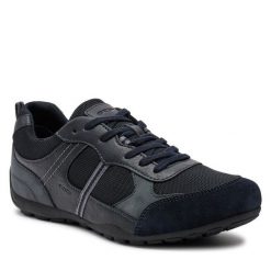 Sneakersy Geox. Niebieskie trampki i tenisówki chłopięce Geox, bez wzorów, bez zapięcia. Za 219.99 zł.