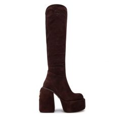 Kozaki Naked Wolfe. Brązowe botki damskie Naked Wolfe, bez obcasa, na słupku. Za 1,959.00 zł.