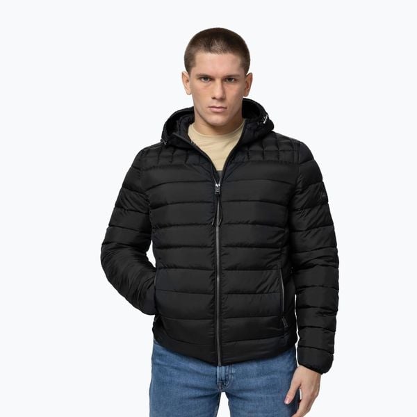 Kurtka zimowa męska Pitbull Foothill Hooded Padded. Czarne kurtki męskie PITBULL, na zimę, l, bez wzorów, z materiału, biznesowe, bez kaptura. Za 349.99 zł.
