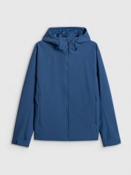 4F Kurtka przejściowa membrana 5000 męska - granatowa S. Niebieskie kurtki męskie 4f, m, bez wzorów, ze skóry, bez kaptura. Za 299.99 zł.