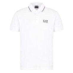 Koszulka męska polo t-shirt sportowy Emporio Armani. Białe koszulki polo męskie Emporio Armani, m, bez wzorów, z bawełny, eleganckie, bez ramiączek. Za 229.00 zł.