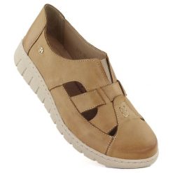 Skórzane półbuty damskie komfortowe jasny brąz Helios 474. Półbuty damskie Helios, bez wzorów, ze skóry, bez obcasa, bez zapięcia. Za 409.99 zł.