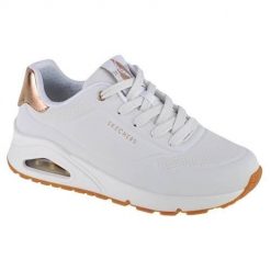 Buty do chodzenia damskie Skechers Unogolden Air. Białe obuwie sportowe damskie Skechers, bez wzorów, z gumy, trekkingowe. Za 425.00 zł.