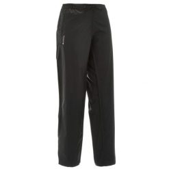 Spodnie wierzchnie turystyczne damskie Quechua Raincut wodoodporne. Czarne spodnie sportowe damskie QUECHUA, l, bez wzorów, z materiału, trekkingowe. Za 69.99 zł.
