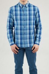 KOSZULA MĘSKA WRANGLER LS 1 PKT SHIRT DIRECTOIRE BLUE W5M24MXKL 112130213. Niebieskie koszule męskie Wrangler, l, bez wzorów, bez kołnierzyka, bez ramiączek. Za 129.99 zł.