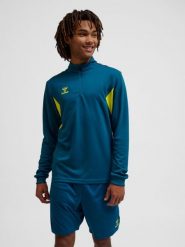 Bluza dresowa z pół zamkiem błyskawicznym Hummel Authentic. Niebieskie bluzy męskie Hummel, xl, bez wzorów, z dresówki, bez kaptura. Za 192.45 zł.
