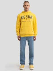 Bluza męska z kapturem z logo BIG STAR żółta Ashlyno 201. Żółte bluzy męskie Big Star, l, bez wzorów, z dzianiny, z kapturem. W wyprzedaży za 159.99 zł.