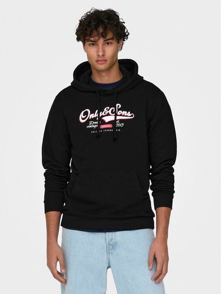 Only & Sons Bluza Lenny 22028594 Czarny Regular Fit. Czarne bluzy męskie Only & Sons, m, bez wzorów, z syntetyku, bez kaptura. Za 79.99 zł.