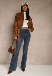 Niebieskie Jeansy z Domieszką Wiskozy o Kroju Flare High Waist Alendria. Niebieskie jeansy damskie Renee, z podwyższonym stanem. Za 89.99 zł.