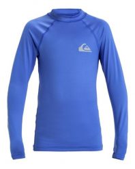 Koszulka surfingowa z długim rękawem dla Chłopców EVERYDAY UPF 50. Niebieskie t-shirty dla chłopców Quiksilver, bez wzorów, z elastanu, bez ramiączek. Za 139.99 zł.