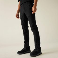 Spodnie robocze męskie Prolite Stretch. Czarne spodnie sportowe męskie Regatta, na lato, m, bez wzorów, z tkaniny, trekkingowe. W wyprzedaży za 239.99 zł.