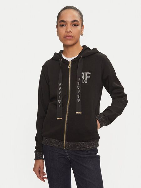 Fracomina Bluza FR24WT9005F44801 Czarny Regular Fit. Czarne bluzy damskie Fracomina, s, bez wzorów, z syntetyku, bez kaptura. Za 379.99 zł.