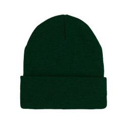 Jednokolorowa Czapka Zimowa Typu Beanie – Zimowa - Zieleń Butelkowa. Zielone czapki i kapelusze męskie His Story, na jesień, bez wzorów. Za 40.00 zł.