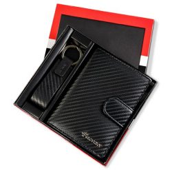 Zestaw prezentowy Rovicky czarny R-PK5-N4L-7010. Czarne portfele męskie ROVICKY, bez wzorów, ze skóry. Za 70.00 zł.