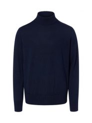 BOSS Orange sweter z dzianiny Mężczyźni Sztuczne włókno niebieski, S. Niebieskie swetry przez głowę męskie Boss Orange, m, bez wzorów, z dzianiny, bez kołnierzyka. Za 629.95 zł.