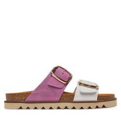 Klapki Dr. Brinkmann. Fioletowe klapki damskie Dr. Brinkmann, bez wzorów, bez obcasa. Za 379.99 zł.