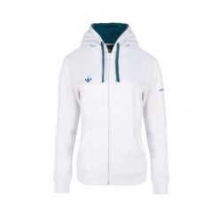 Podstawowa bluza bawełniana z zamkiem błyskawicznym dla kobiet RODHES JACKET W I. Białe bluzy sportowe damskie IZAS, bez wzorów, z bawełny, bez kaptura. Za 204.30 zł.
