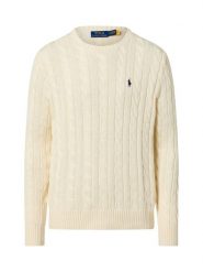 Polo Ralph Lauren Męski sweter z dzianiny Mężczyźni Bawełna biały jednolity, XXL. Białe swetry przez głowę męskie Polo Ralph Lauren, m, bez wzorów, z bawełny, bez kołnierzyka. Za 949.95 zł.