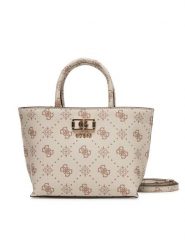 Guess Torebka Emelie Logo Mini HWGP99 28750 Écru. Torebki do ręki damskie Guess, z aplikacjami, ze skóry, bez dodatków. Za 589.99 zł.