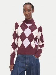 Guess Golf W6BR87 Z2172 Bordowy Regular Fit. Czerwone swetry damskie Guess, s, z aplikacjami, z syntetyku, bez kołnierzyka, bez ramiączek, bez kaptura. Za 524.99 zł.