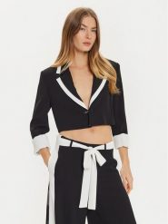 Imperial Marynarka JAQ7IJX Czarny Relaxed Fit. Czarne żakiety damskie Imperial, xl, bez wzorów, z syntetyku. Za 289.99 zł.