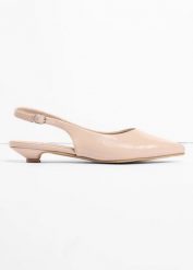 Baleriny lakierki z odkrytymi piętami. Brązowe baleriny damskie bonprix, bez wzorów, eleganckie, bez obcasa. Za 99.99 zł.