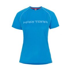 Damski jersey Kari Traa Ella. Niebieskie koszulki sportowe damskie Kari Traa, bez wzorów, z jersey, bez kołnierzyka, bez ramiączek, na fitness i siłownię. Za 308.00 zł.