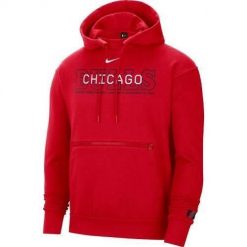 Bluza sportowa męska Nike Bulls Courtside. Czerwone bluzy męskie Nike, m, bez wzorów, z kapturem. Za 462.00 zł.