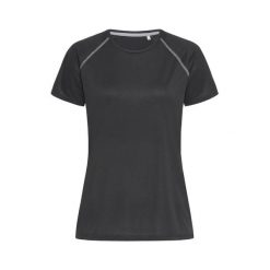 Koszulka Damska Active 140 Team Raglan. Czarne koszulki sportowe damskie Stedman, xl, bez wzorów, bez kołnierzyka, bez ramiączek, trekkingowe. Za 52.99 zł.