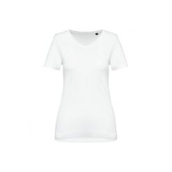Damska koszulka suprima v-neck Kariban Premium. Białe t-shirty damskie KARIBAN, bez wzorów, z bawełny, bez kołnierzyka. Za 109.00 zł.