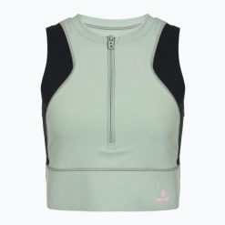 Koszulka treningowa damska BOGNER FIRE+ICE Caia 1/4 Zip. Zielone koszulki sportowe damskie m, bez wzorów, z elastanu, bez kołnierzyka, bez ramiączek, na fitness i siłownię. Za 489.99 zł.