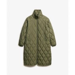 Damska kurtka puchowa Superdry Superlong Liner. Zielone kurtki damskie Superdry., bez wzorów, z puchu, bez kaptura. W wyprzedaży za 480.45 zł.
