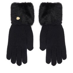 Rękawiczki Damskie Guess. Czarne rękawiczki damskie Guess, z aplikacjami, z dzianiny. Za 194.99 zł.