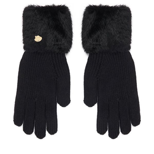Rękawiczki Guess. Czarne rękawiczki damskie Guess, z aplikacjami, z dzianiny. Za 194.99 zł.