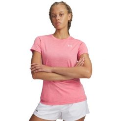 Under Armour Koszulka Sportowa Damska Tech Twist M/38. Białe koszulki sportowe damskie Under Armour, l, bez wzorów, z poliesteru, bez kołnierzyka, bez ramiączek, do biegania. Za 321.99 zł.