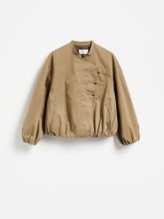 Kurtka z bawełną - beżowy. Brązowe kurtki damskie Reserved, l, bez wzorów, z bawełny, bez kaptura. Za 279.99 zł.