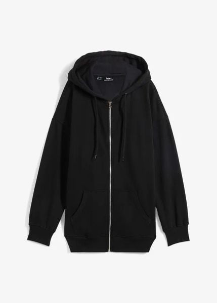Bluza rozpinana z kapturem. Szare bluzy damskie bonprix, bez wzorów, z kapturem. Za 139.99 zł.