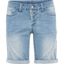Szorty dżinsowe bonprix niebieski bleached. Niebieskie szorty damskie bonprix, z jeansu. Za 109.99 zł.