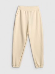 4F Spodnie dresowe joggery damskie - kremowe M. Brązowe spodnie dresowe damskie 4f, m, bez wzorów, z dresówki. Za 149.99 zł.