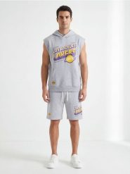 Bluza bez rękawów Los Angeles Lakers NBA - szary. Szare bluzy męskie Sinsay, l, bez wzorów, bez kaptura. Za 89.99 zł.