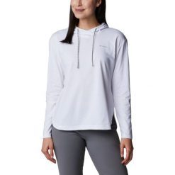 Bluza damska Columbia Sun Trek z kapturem. Białe swetry damskie Columbia, na lato, s, bez wzorów, z bawełny, sportowe, bez kołnierzyka, bez ramiączek, z kapturem. W wyprzedaży za 206.00 zł.
