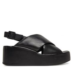 Sandały HÖGL. Czarne sandały damskie HÖGL, bez wzorów, bez obcasa, na koturnie, bez zapięcia. Za 559.99 zł.