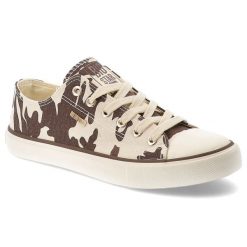 Trampki damskie Big Star, tekstylna cholewka zwierzęcy print sznurowany fason klasyczna gumowa podeszwa okrągły nosek, brązowe, TT274771. Brązowe trampki i tenisówki damskie Big Star, bez wzorów, z gumy, klasyczne, bez zapięcia. Za 129.00 zł.