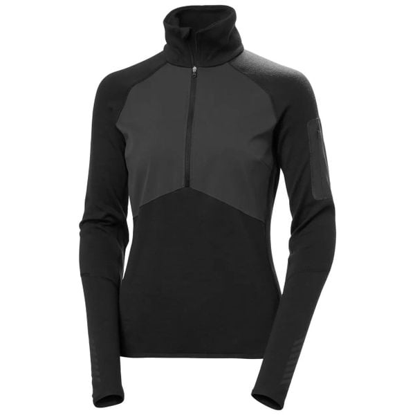 Bluza damska 1/2 zip Helly Hansen Lifa Merino. Czarne bluzy damskie Helly Hansen, l, bez wzorów, z elastanu, bez kaptura. Za 561.60 zł.
