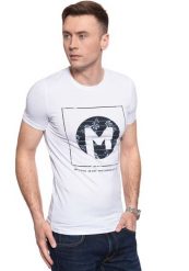 MĘSKI T-SHIRT MUSTANG Aaron C Print 1009910 2045. T-shirty męskie Mustang, m, bez wzorów, bez kołnierzyka. W wyprzedaży za 39.99 zł.