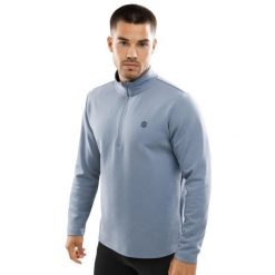 Męska bluza treningowa z suwakiem pod szyją Fitness Siroko Blur. Niebieskie bluzy męskie SIROKO, m, bez wzorów, z materiału, bez kaptura, na fitness i siłownię. Za 149.00 zł.